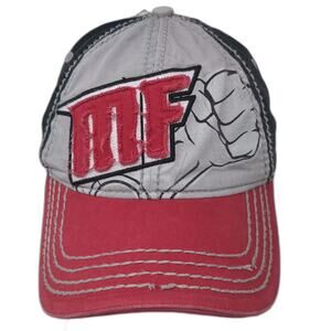 Motorfist Baseball Cap Black Red Hat One Size Strapback Cotton Graphic Logo